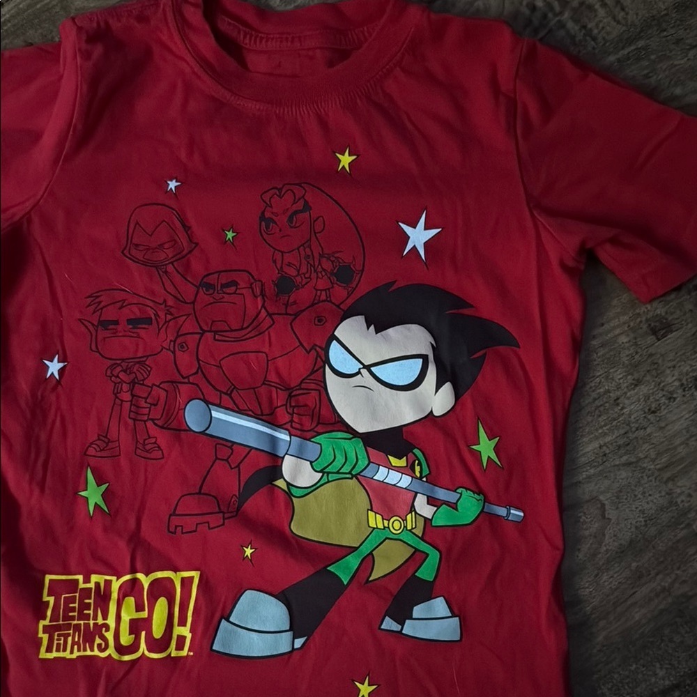 Red Kids T-Shirt size 8 - Picture 2 of 3
